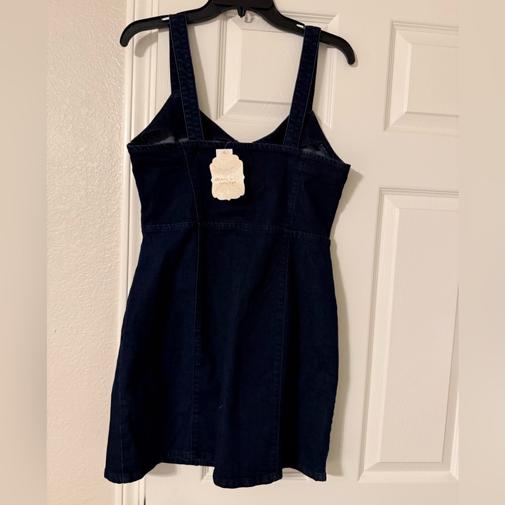 Altar'd State Navy Button-Front Mini Dress - Picture 2 of 5